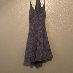 B. DARLIN DARK GREY AND SILVER FORMAL DRESS SIZE 9/10 worn once to a function